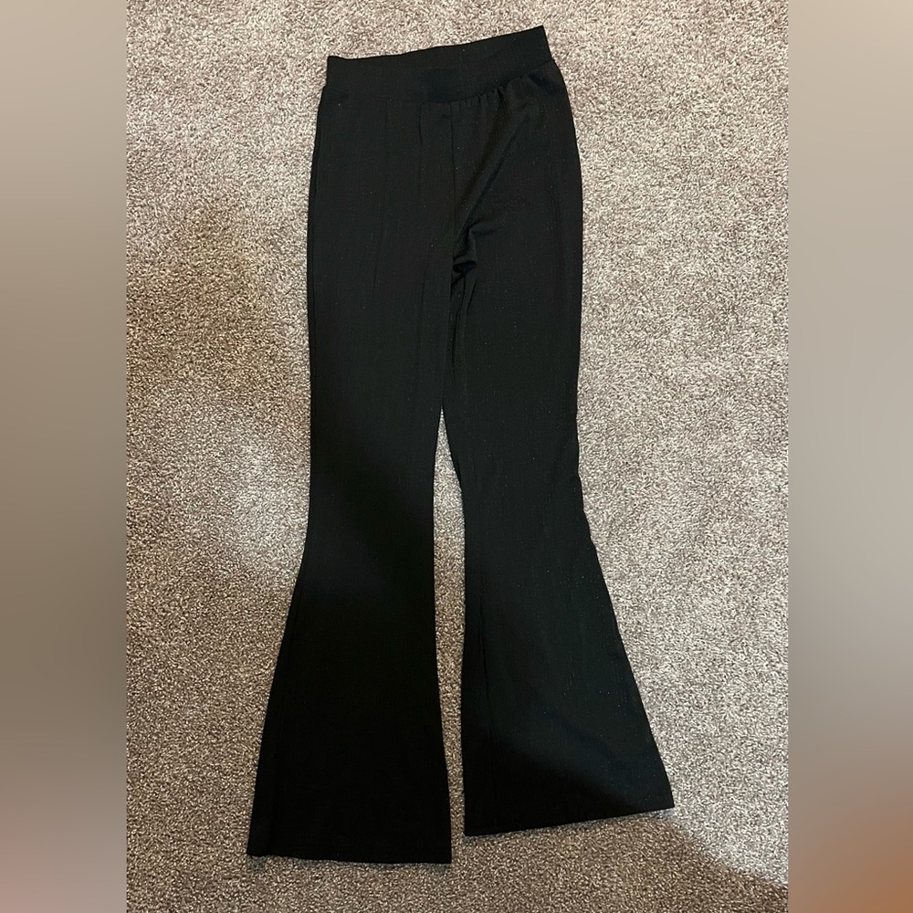 Forever 21 Black Sparkle Flowy/Stretchy Pants Small NWT